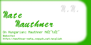 mate mauthner business card